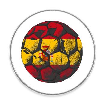 Drapeau de l’Espagne Drapeau espagnol Vintage Look en détresse - Magnet rond - blanc - Devant