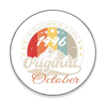 October 1996 Birthday Gift - October 1996 - Round  fridge magnet - white - Front