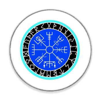 Viking Compass - Round  fridge magnet - white - Front