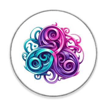 Celtic Triskelion Heart of Breizh - Round  fridge magnet - white - Front