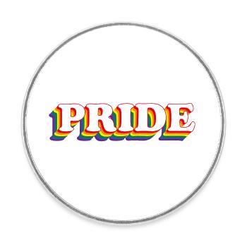 Rainbow Pride - Round  fridge magnet - white - Front