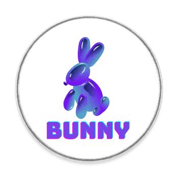 Purple Bunny - Round  fridge magnet - white - Front