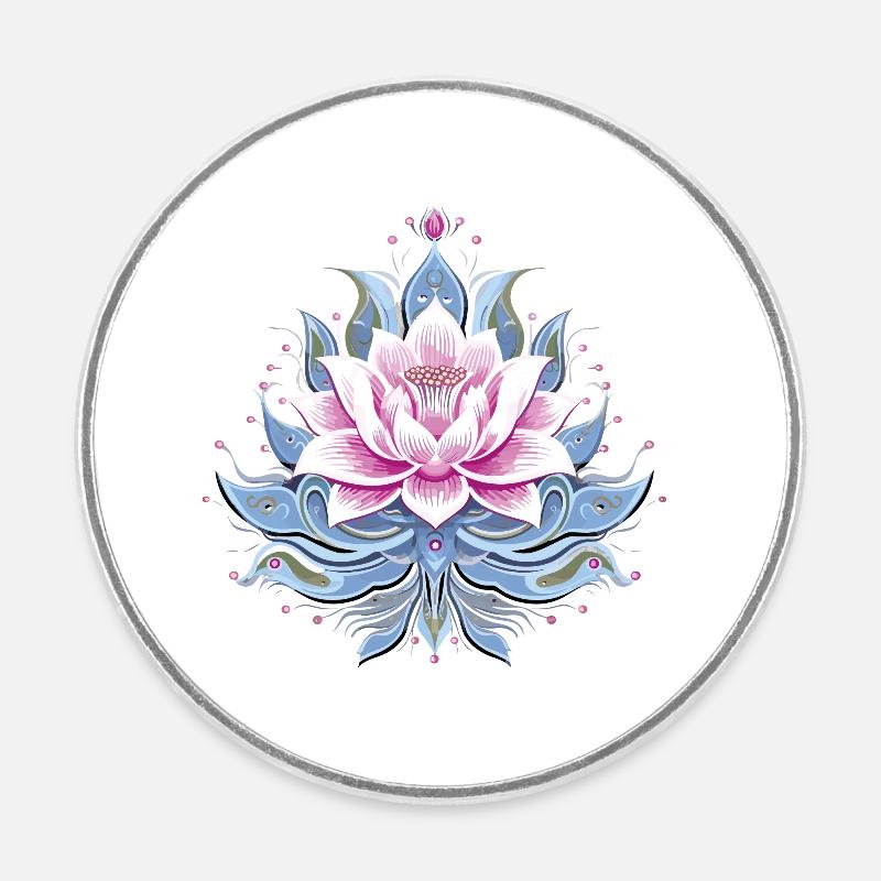Lotus Inspiration - Magnet rond - blanc