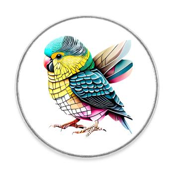 Perruche Oiseau Calopsitte Propriétaire d’oiseau - Magnet rond - blanc - Devant