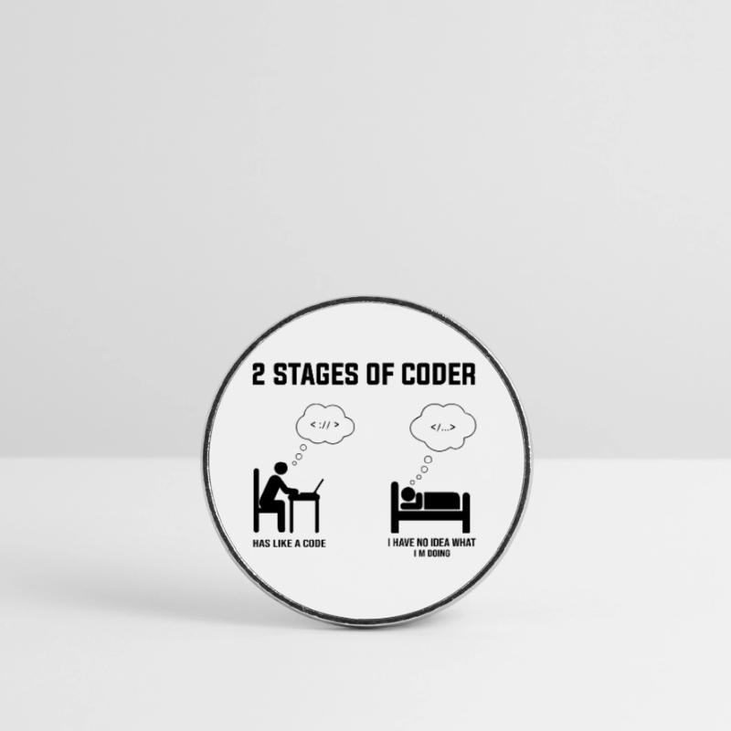 2 Stages Of Coder - Gift Idea Humor Code Coding Round  fridge magnet