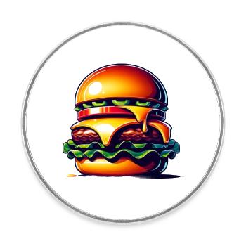 Lecker Burger! - Runder Kühlschrankmagnet - Weiß - Vorne