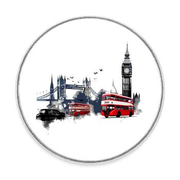 London, die pulsierende Hauptstadt - Runder Kühlschrankmagnet - Weiß - Vorne