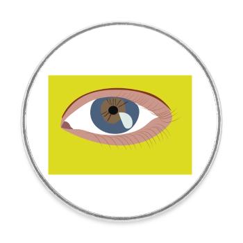 Eye - Round  fridge magnet - white - Front