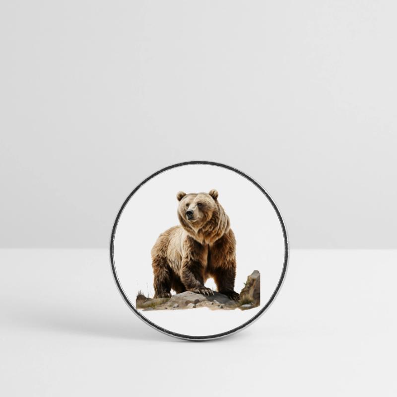 Brown bears are large, formidable predators Round  fridge magnet