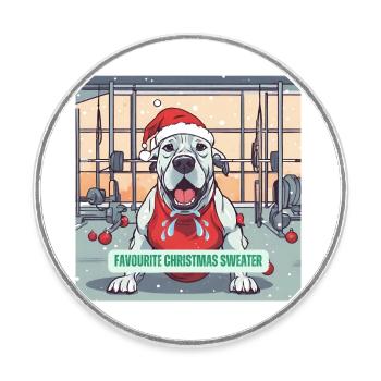 Die Jingle Bells - Doggy Edition - Runder Kühlschrankmagnet - Weiß - Vorne