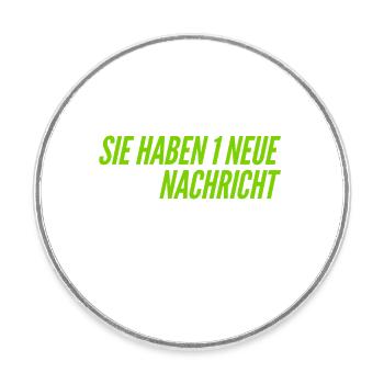 Posteingang - Runder Kühlschrankmagnet - Weiß - Vorne