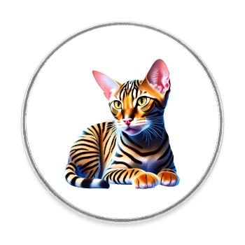 Bengal Cat Owner Cat Kitten - Round  fridge magnet - white - Front