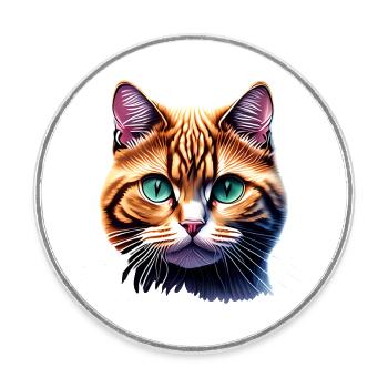 Domestic Cat, Cat, Kitten, Cat Owner, Pet - Round  fridge magnet - white - Front