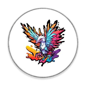 Phoenix / Vogel / Tier / Fabelwesen / Feuer - Runder Kühlschrankmagnet - Weiß - Vorne