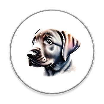 Labrador Propriétaire Chiot Labrador Retriever - Magnet rond - blanc - Devant