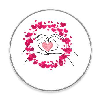 time to love - Magnet rond - blanc - Devant