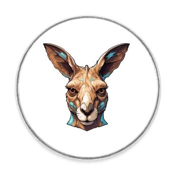 Kangaroo / Animal / Australia / Marsupial / Outback - Round  fridge magnet - white - Front