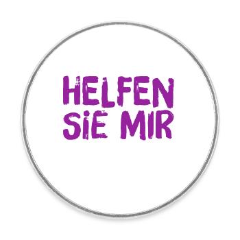 ich brauche Hilfe - Runder Kühlschrankmagnet - Weiß - Vorne