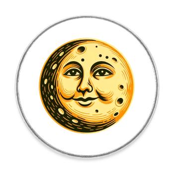 Mond - Runder Kühlschrankmagnet - Weiß - Vorne