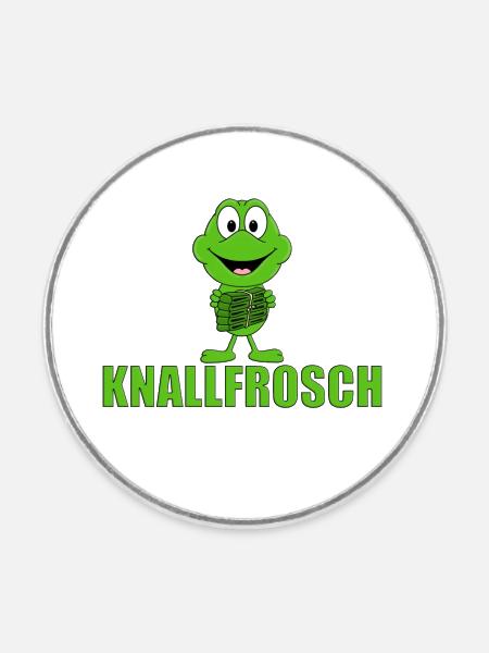 KNALLFROSCH - FROSCH - KNALLER - Runder Kühlschrankmagnet - Weiß