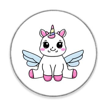 Einhorn Fabelwesen Mädchen Fabeltier Einhörner - Runder Kühlschrankmagnet - Weiß - Vorne