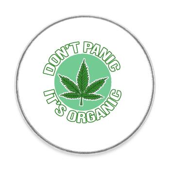 Hemp Grass Cannabis Hemp Leaf Saying Motif - Round  fridge magnet - white - Front