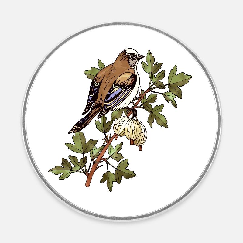 Bunter Vogel - Runder Kühlschrankmagnet - Weiß