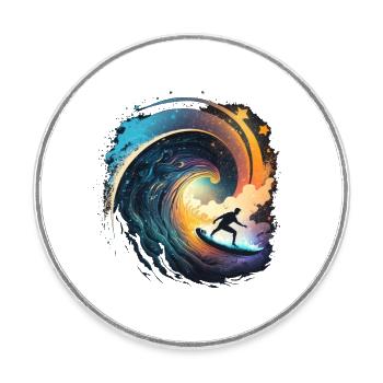 Surfen - Runder Kühlschrankmagnet - Weiß - Vorne