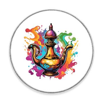 Wunderlampe / Wünsche /Orient / Wunder / Genie - Runder Kühlschrankmagnet - Weiß - Vorne