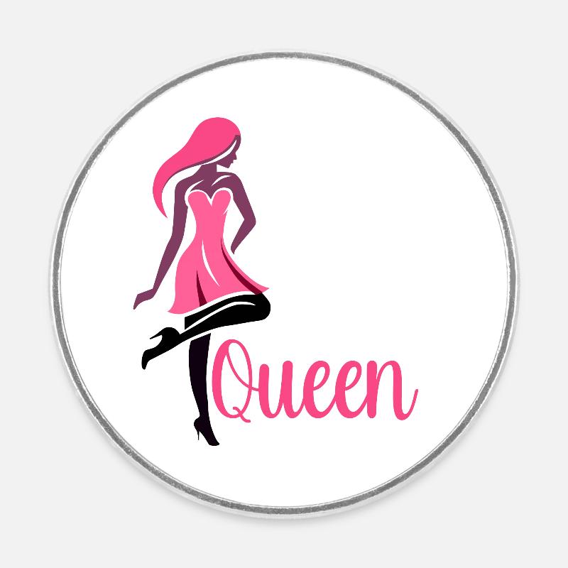 Queen - Runder Kühlschrankmagnet - Weiß