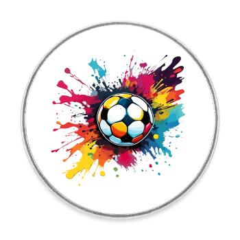 Fußball / spiel / Ball / Spielfeld / schießen - Runder Kühlschrankmagnet - Weiß - Vorne