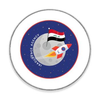 Agence spatiale irakienne - Magnet rond - blanc - Devant
