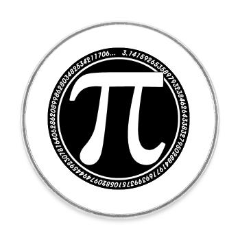 Rundes Pi-Symbol Weiß auf Schwarz mod long Pi Griechisch - Runder Kühlschrankmagnet - Weiß - Vorne