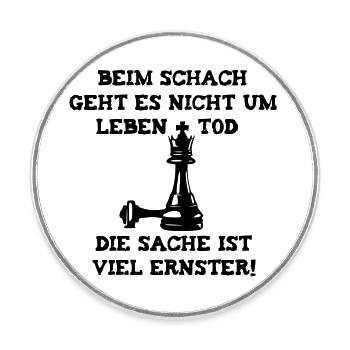 Cooles Schachmotiv - Runder Kühlschrankmagnet - Weiß - Vorne