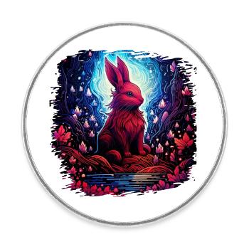pet happy bearded collie easter for boys dog breed - Round  fridge magnet - white - Front