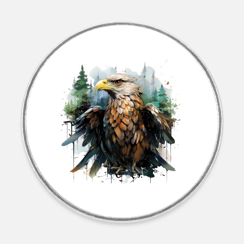 Eagle - Round  fridge magnet - white