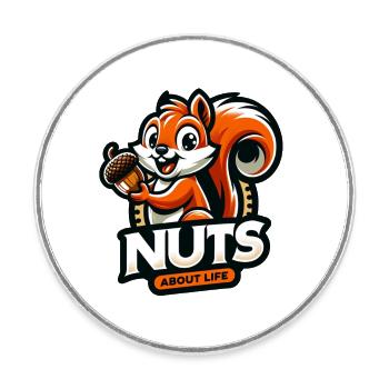 Nuts about Life - Runder Kühlschrankmagnet - Weiß - Vorne