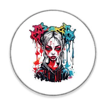 diabolical woman / blood / gothic / heavy metal - Round  fridge magnet - white - Front