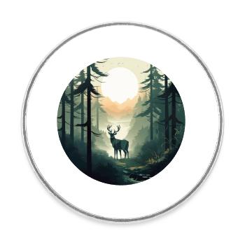 Bois du matin - Magnet rond - blanc - Devant