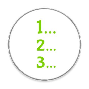 One, two, three - Round  fridge magnet - white - Front