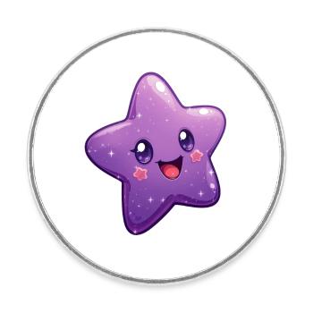 Star - Round  fridge magnet - white - Front