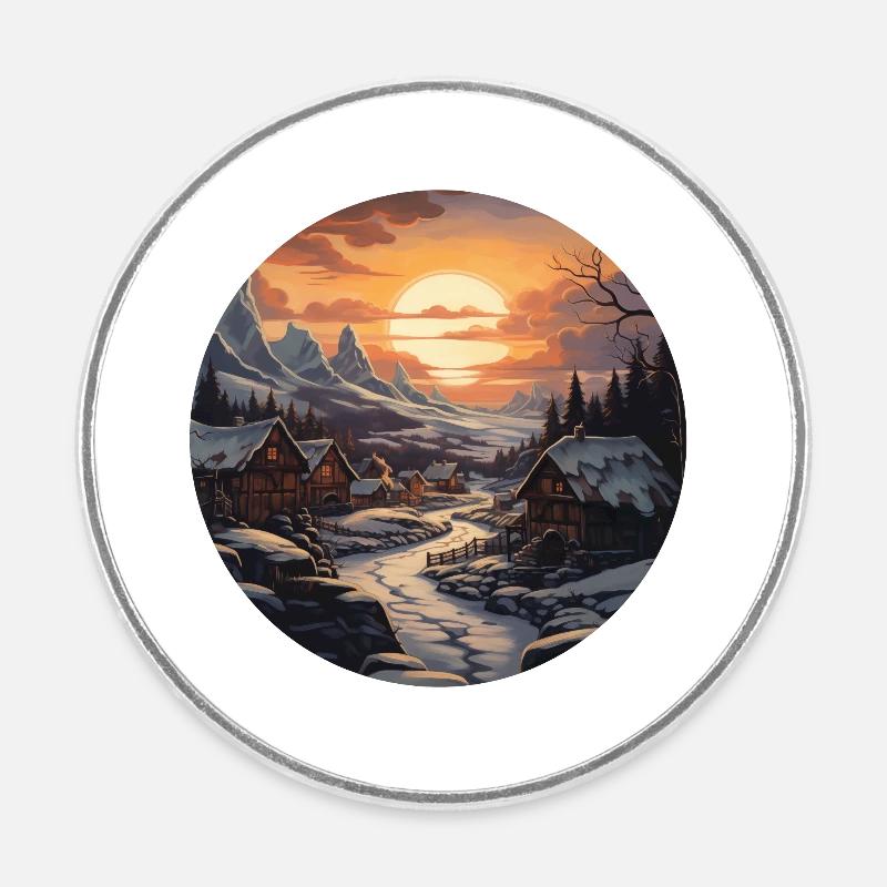 Frozen Realm - Round fridge magnet - white