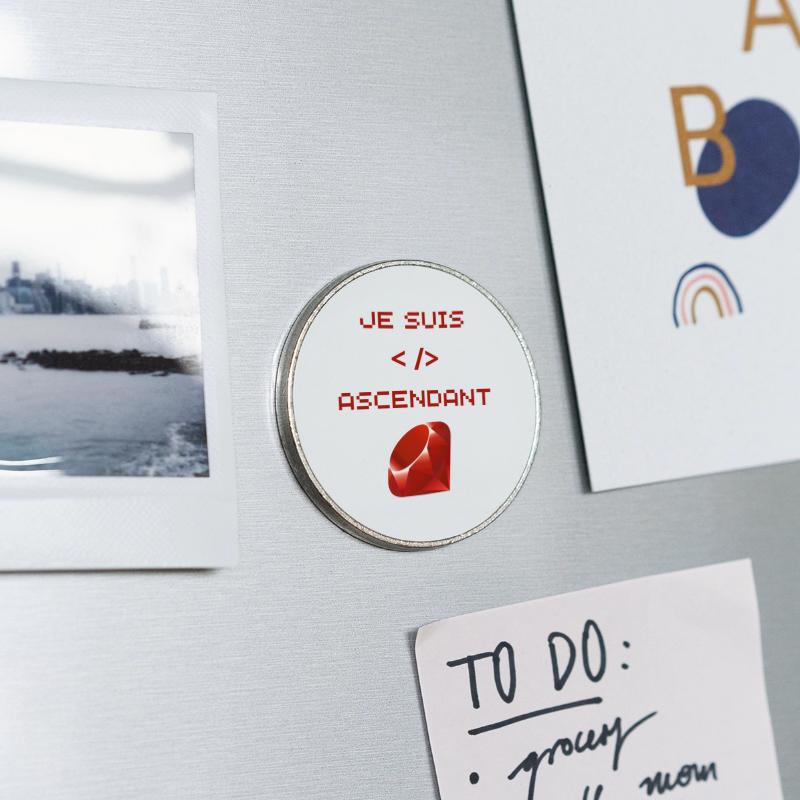 Round fridge magnet