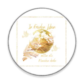 Peace - Round  fridge magnet - white - Front
