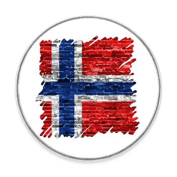 Norwegen Norwegen Flagge Skandinavien Norden Tor Viking - Runder Kühlschrankmagnet - Weiß - Vorne