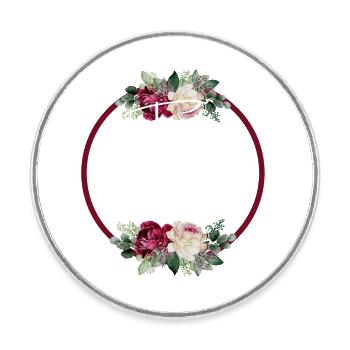 Floral bridal best man - matching tshirt - Round  fridge magnet - white - Front