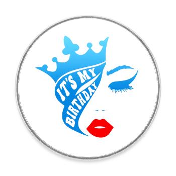 Beautiful female paint art Face colorful woman - Round  fridge magnet - white - Front