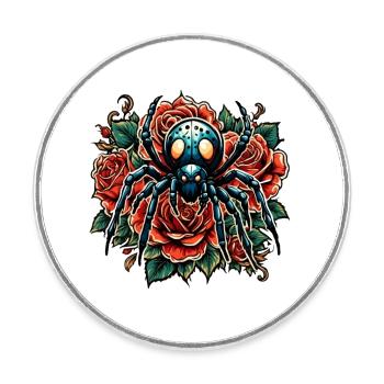 Spinne / Krabbeltier / Insekt / Tier / Spinnennetz - Runder Kühlschrankmagnet - Weiß - Vorne