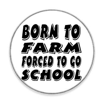 Ferme - Magnet rond - blanc - Devant