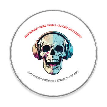 Couleurs de crânes casque – Streetwear coloré - Magnet rond - blanc - Devant